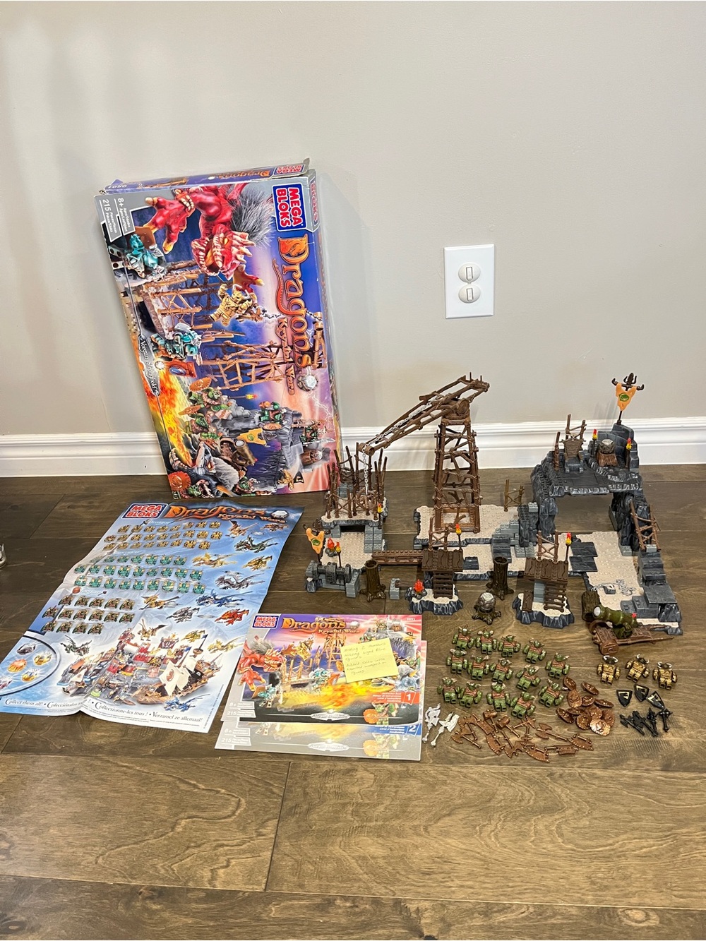 Vtg Mega Bloks Dragons Krystal Wars Vorgan Stronghold #9891 W/ Box & Manual